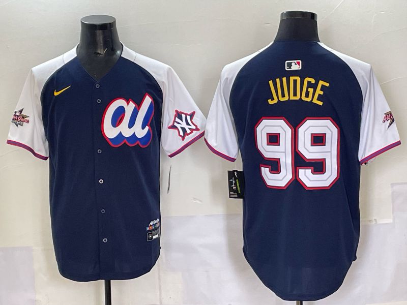 Men 2025 New York Yankees #99 Judge Drak Blue white All star Nike MLB Jersey style 51->new york yankees->MLB Jersey